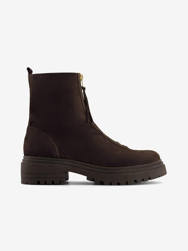 womens zipped chelsea boots chocolate
