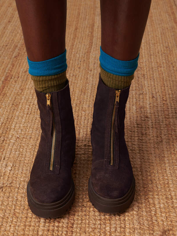 womens zipped chelsea boots chocolate
