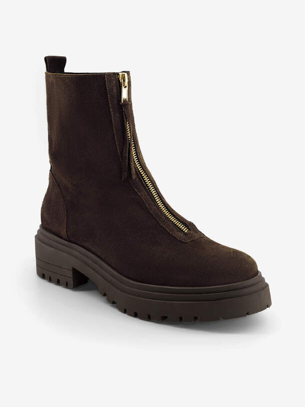 womens zipped chelsea boots chocolate