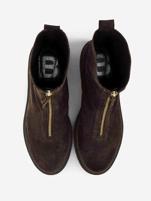 womens zipped chelsea boots chocolate