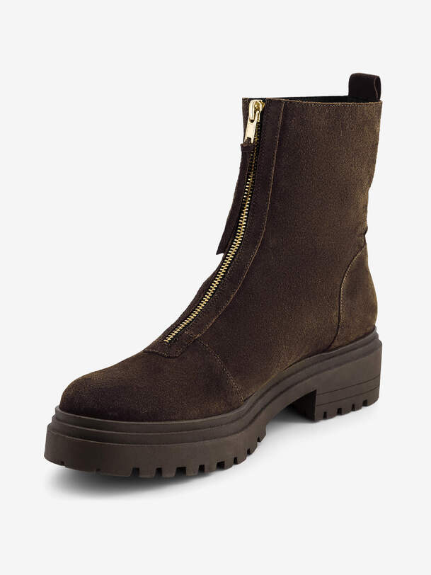 womens zipped chelsea boots chocolate