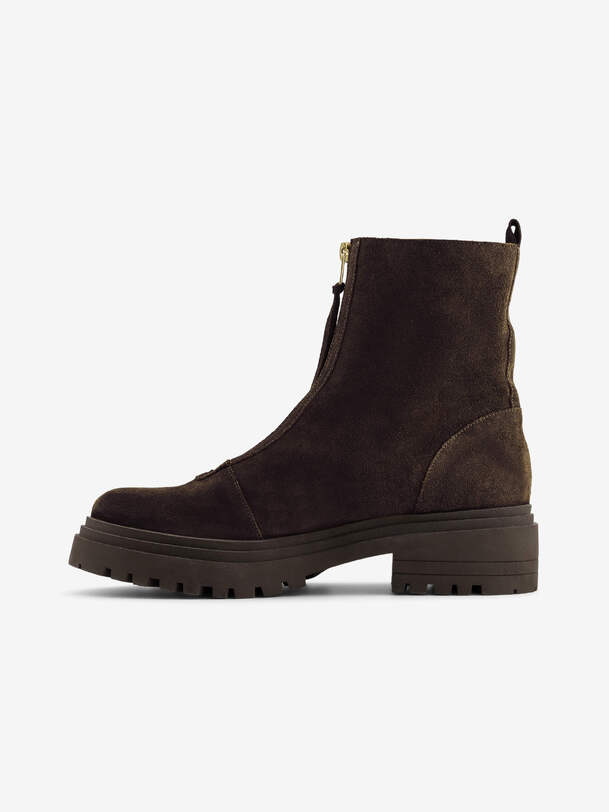 womens zipped chelsea boots chocolate