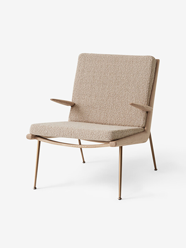 fauteuil boomerang hm2 chene - tradition beige