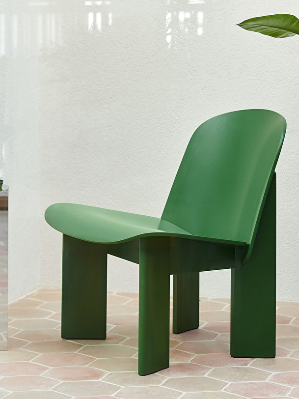 chisel lounge chair wood green