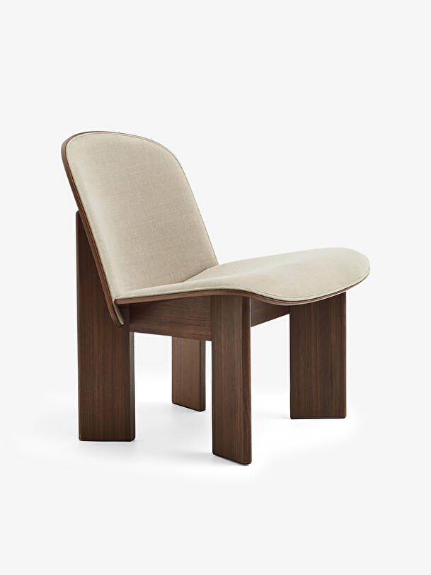 fauteuil chisel noyer et coton blanc natural