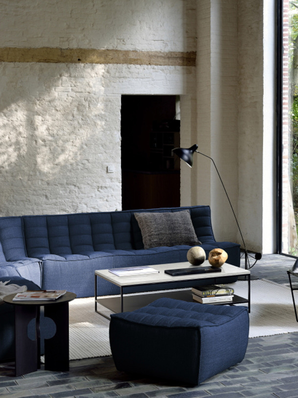 n701 sofa footstool - beige - 70x70x42 beige
