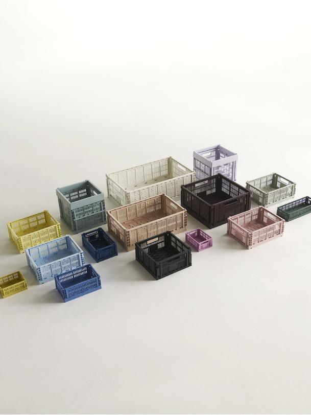 set de 2 mini caisses crate bleu electrique - hay blue