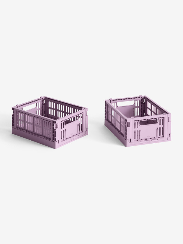 set de 2 mini caisses crate - hay pink