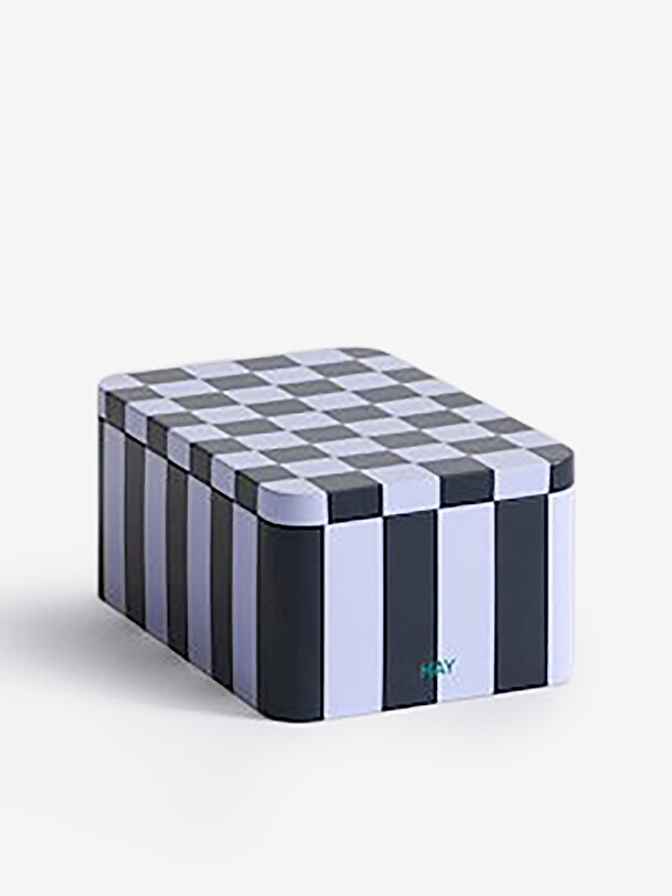 metal box black and white multicolored