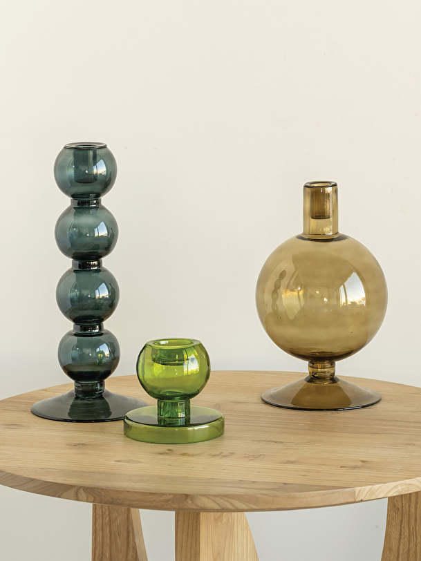 retro 4 ball candle holder grey