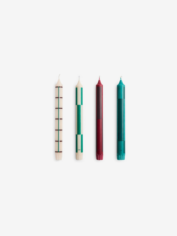 set de 4 bougies vert bordeaux - hay multicolored