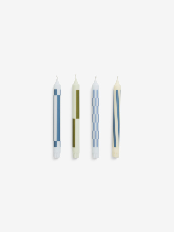 set de 4 bougies vert bleu - hay multicolored