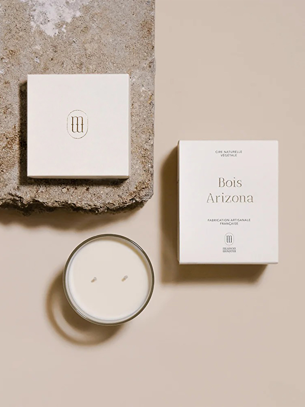 arizona tu wood candle white