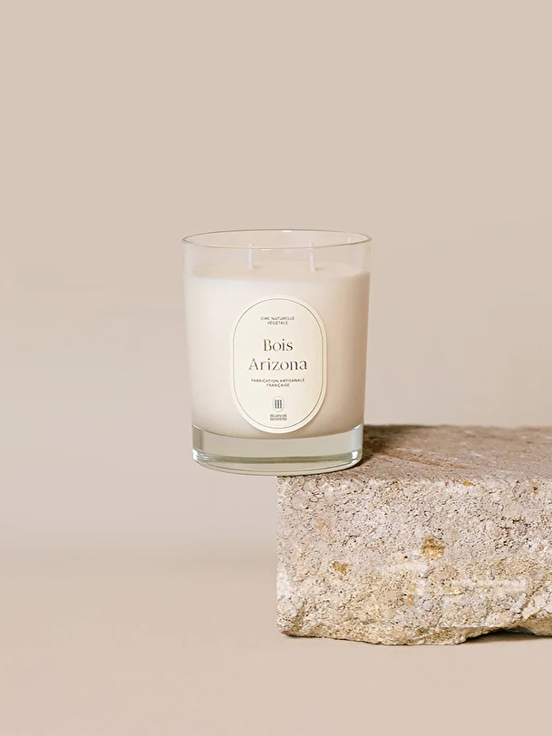 arizona tu wood candle white
