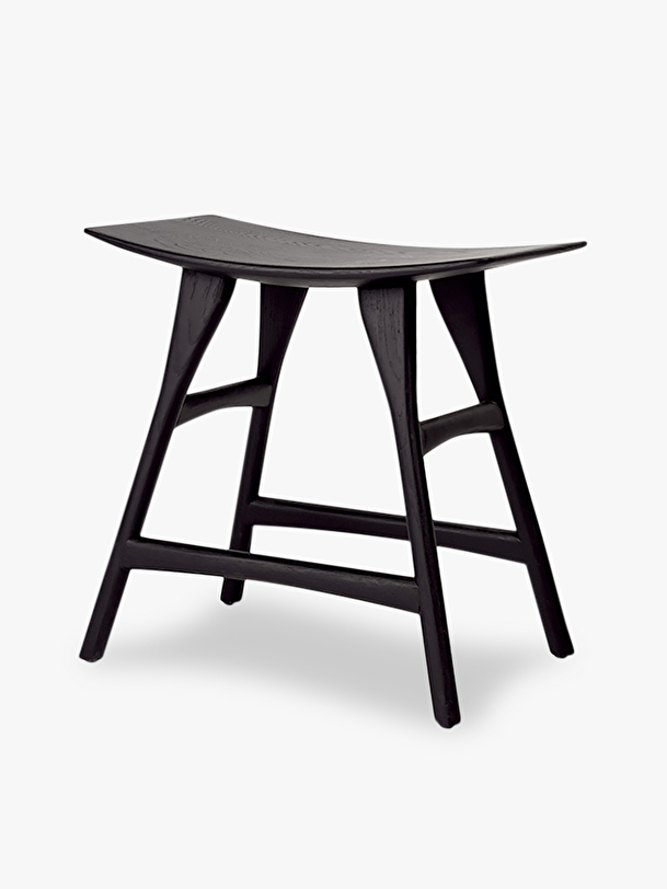 oak osso black stool - h48 cm black