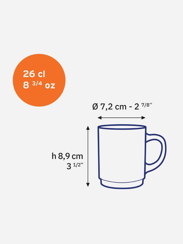 mug versaille 25cl - duralex sepia