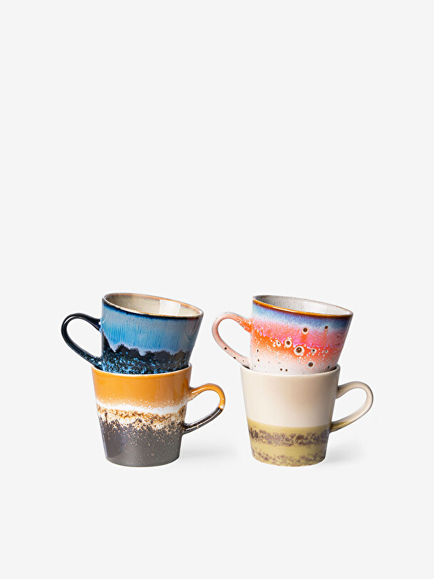 set of 4 americano cups multicolored