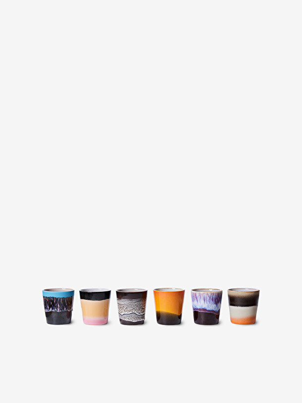 set of 6 ristretto 70s stellar multicolored