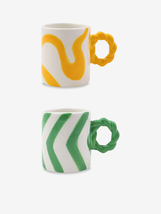 set de 2 tasses espresso rosario - que rico optiplast green