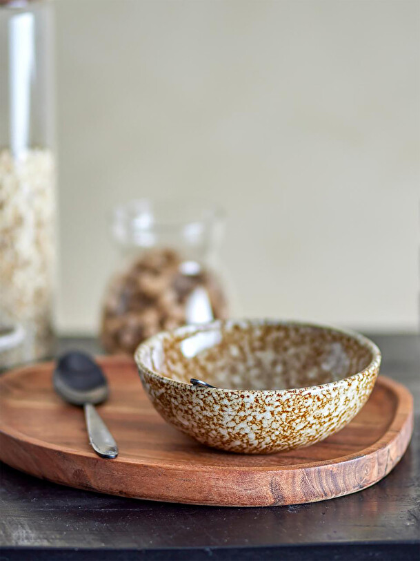 bowl pear acacia brown