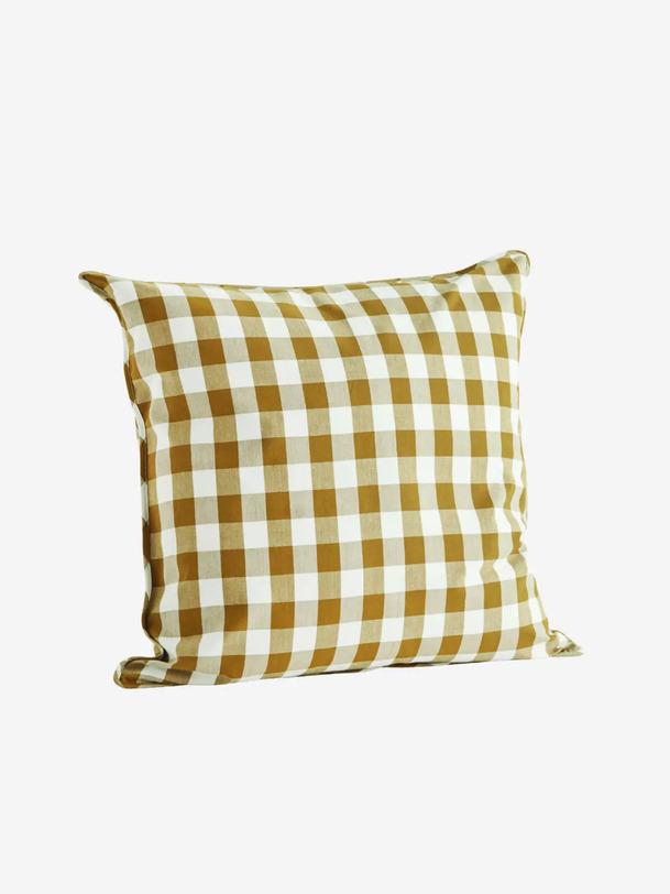 coussin vichy 50x50 - mme stoltz mustard