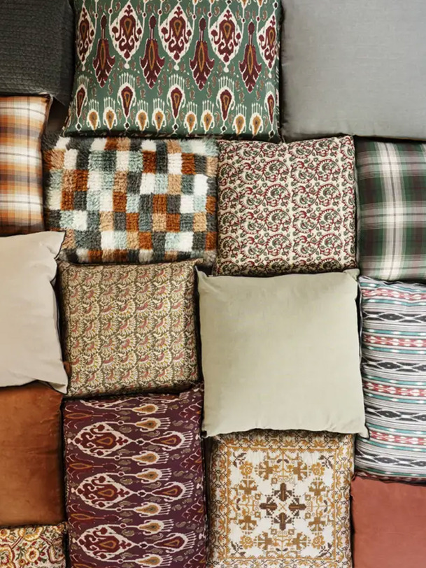 coussin print 50x50 - mme stoltz khaki