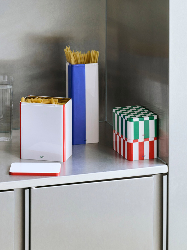 boite en metal slim bleublanc - hay blue