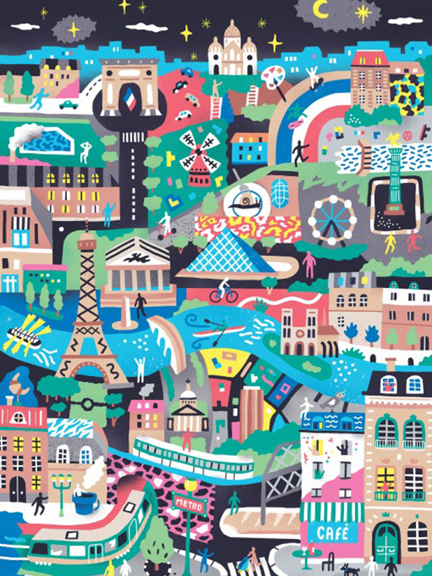 puzzle monuments de paris 1000 pieces - piece love multicolored