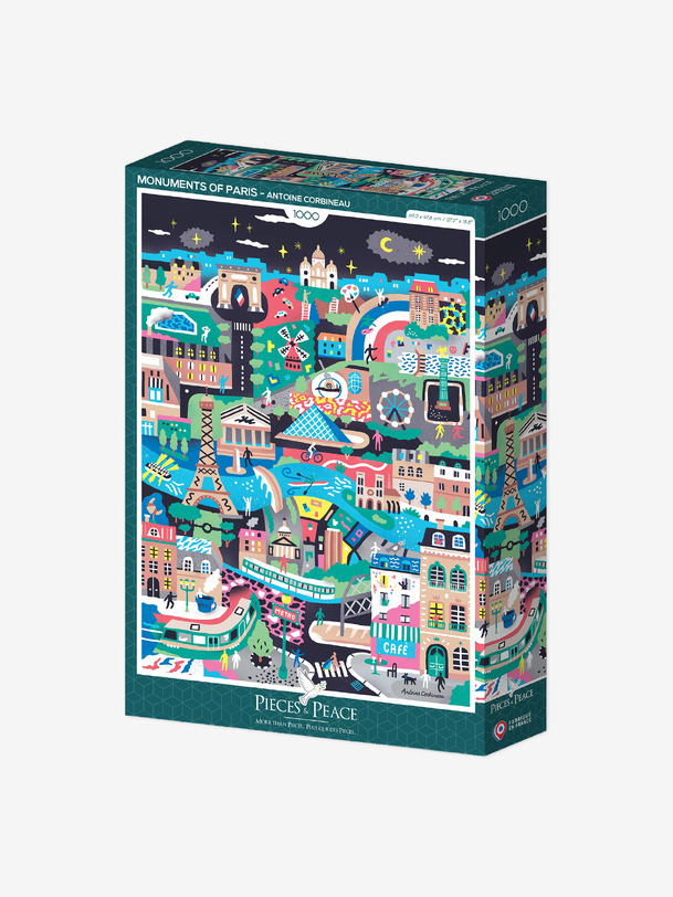 puzzle monuments de paris 1000 pieces - piece love multicolored