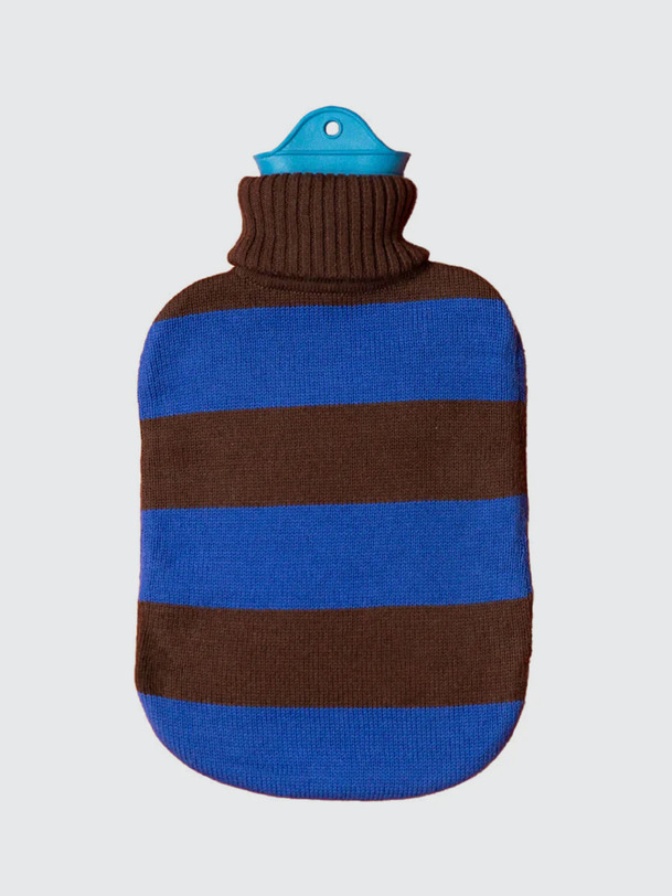 organic hot water bottle chocolate blue bleumarron