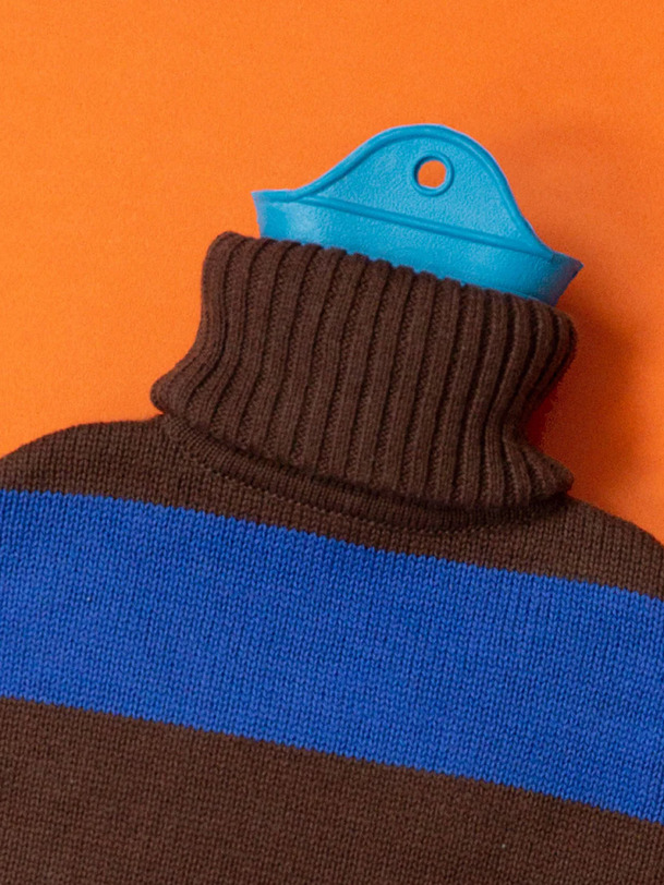 organic hot water bottle chocolate blue bleumarron