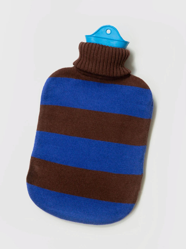 organic hot water bottle chocolate blue bleumarron