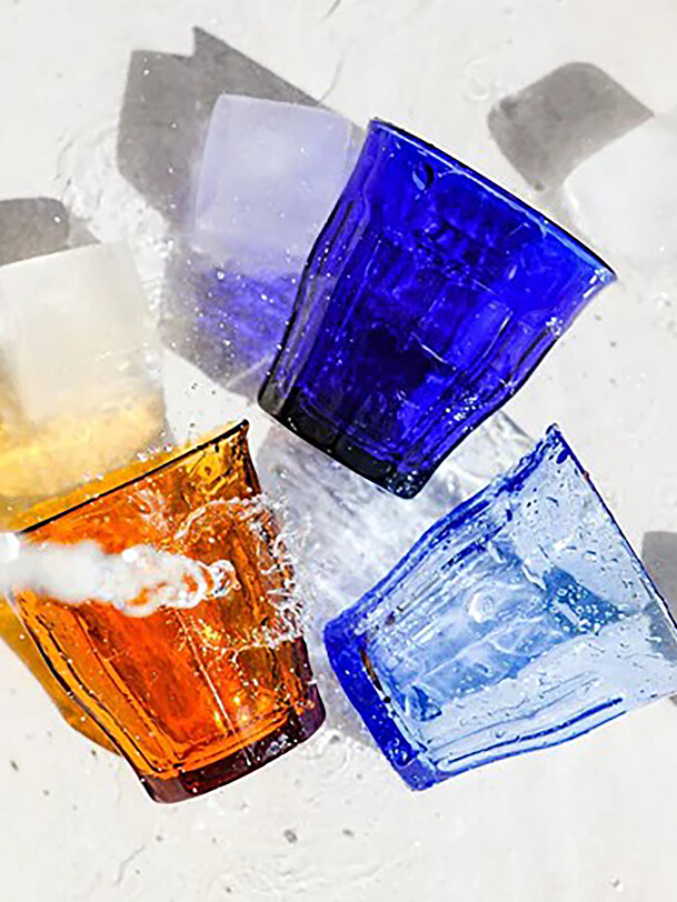 set of 6 picardie glasses 25cl saphir blue