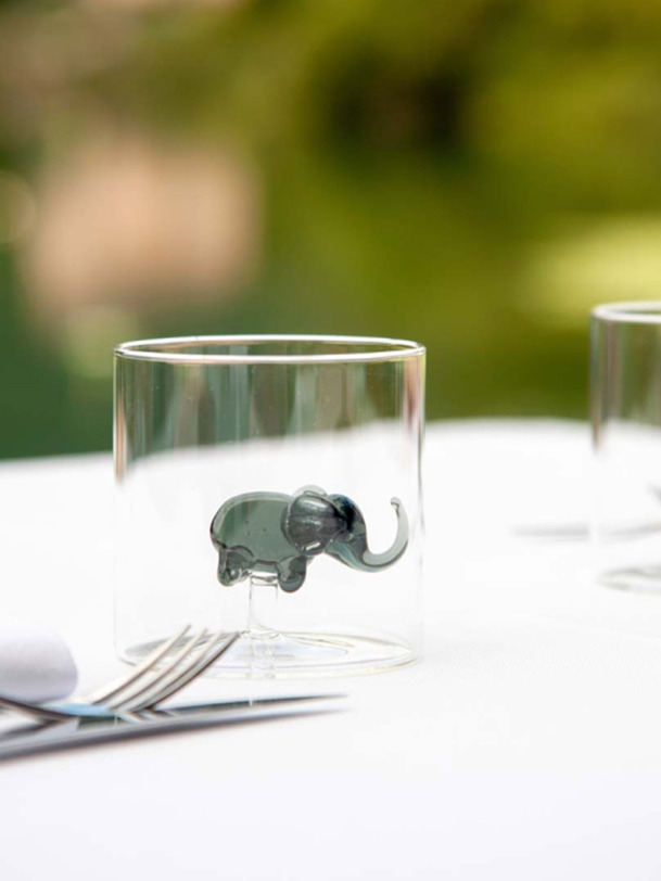 verre figurine elephant - wd lifestyle grey