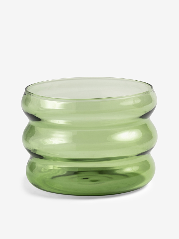 green chubby glass khaki