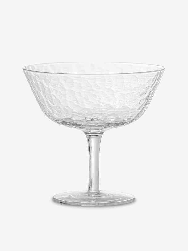 set 4 hammered cups transparent