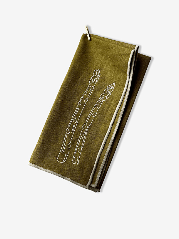 set of 2 asparagus napkins khaki