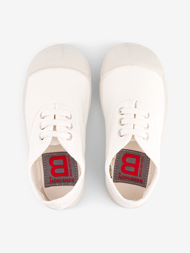 kids lace-up tennis white