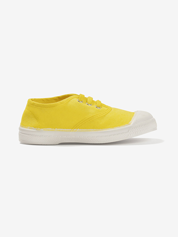 kids lace-up tennis lemon