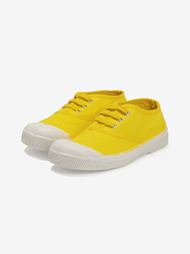 kids lace-up tennis lemon
