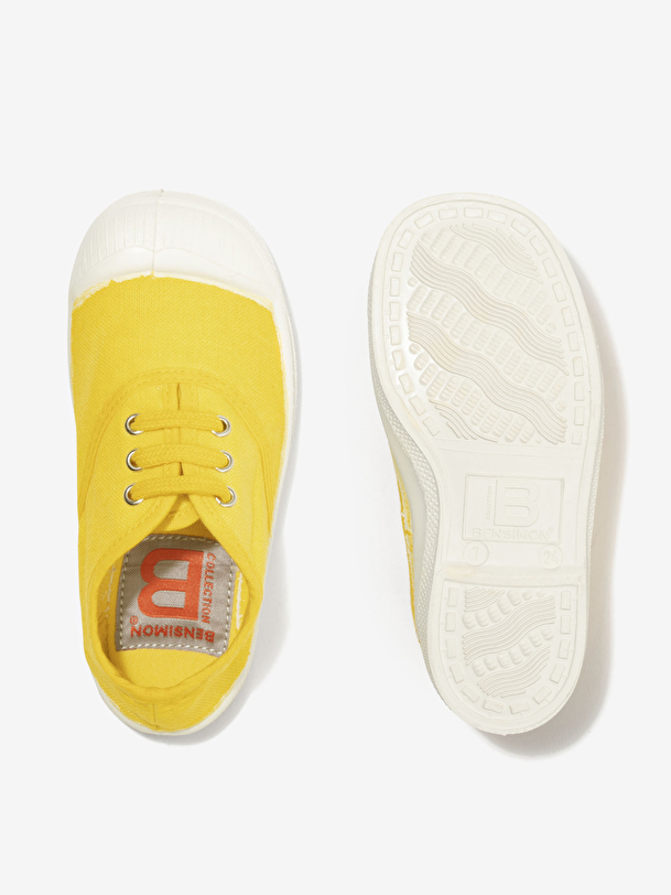 kids lace-up tennis lemon