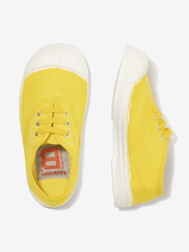 kids lace-up tennis lemon