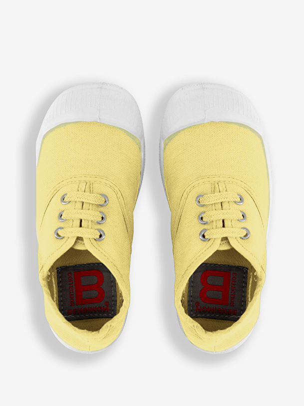 kids lace-up tennis lemon