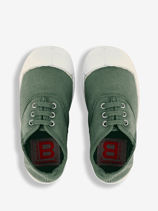 kids lace-up tennis matcha
