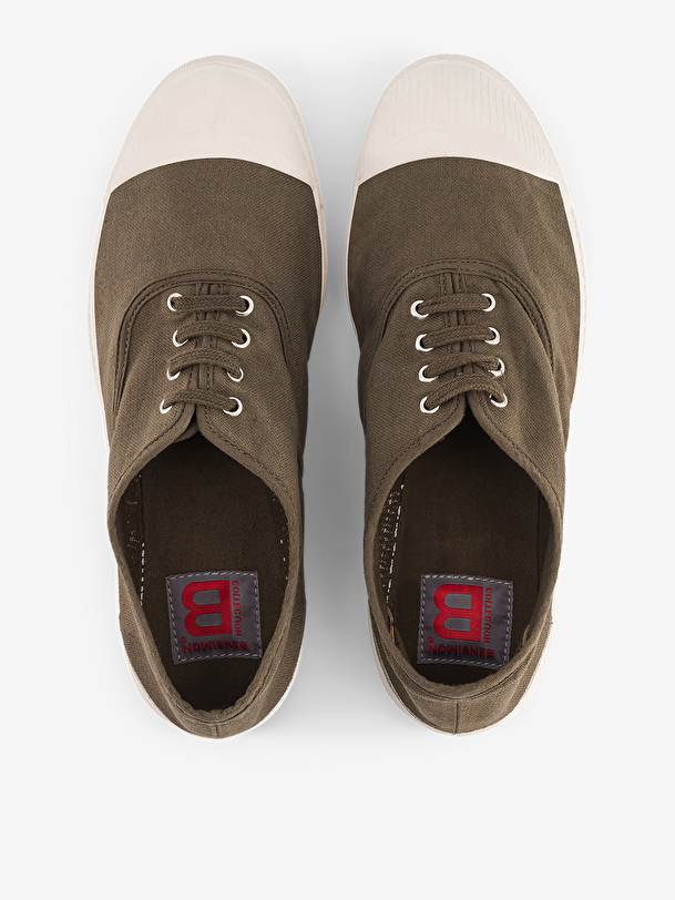 men lace-up tennis khaki