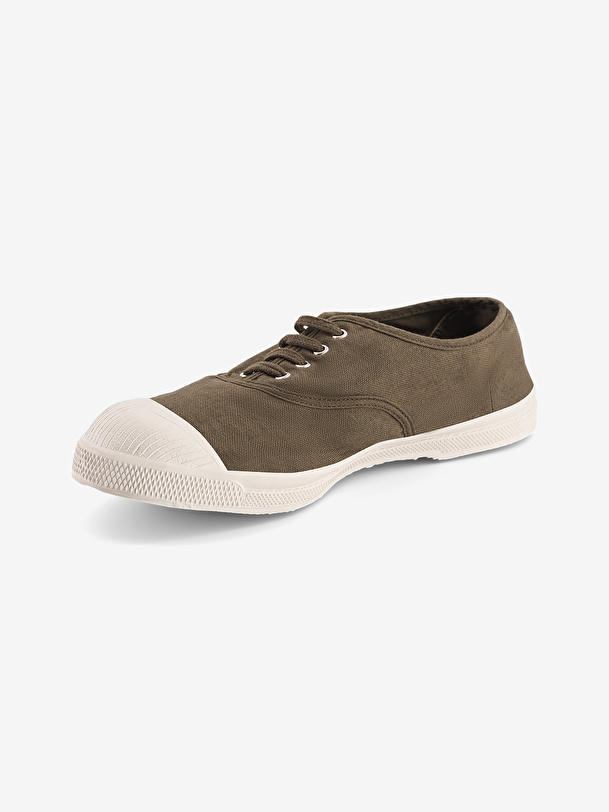 men lace-up tennis khaki