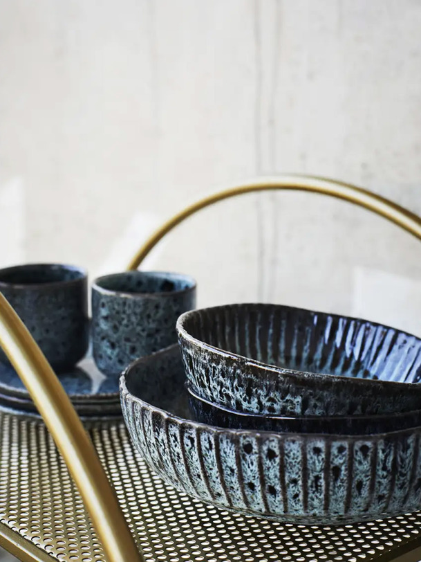 assiette stoneware t.s - mme stoltz blue