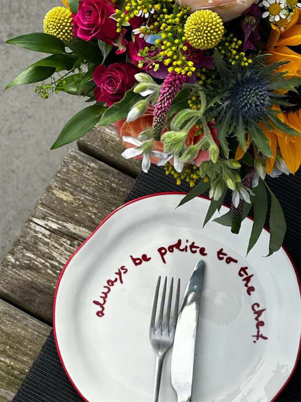 assiette be polite to the chef - the eclectic lifestyle red