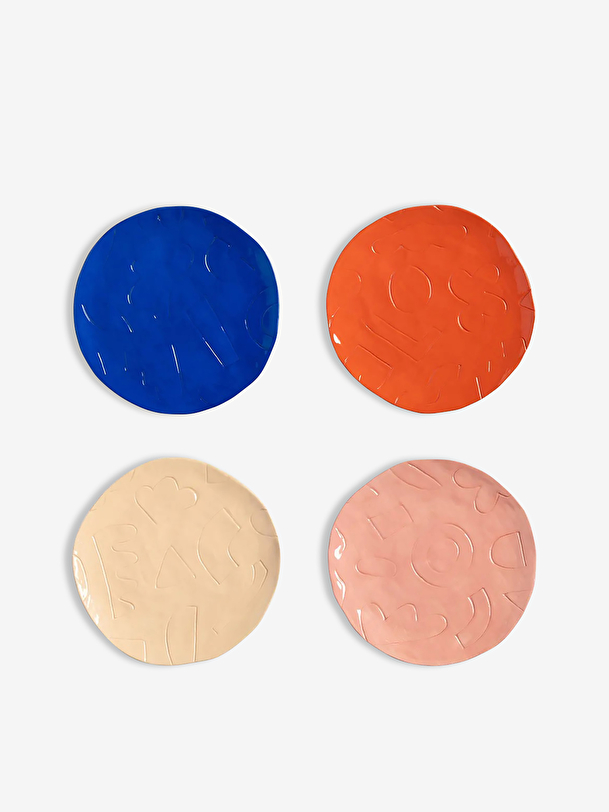 set of 4 etch plates multicolored