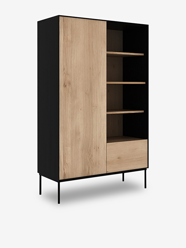 bird storage cupboard 1 door 1 drawer light oak
